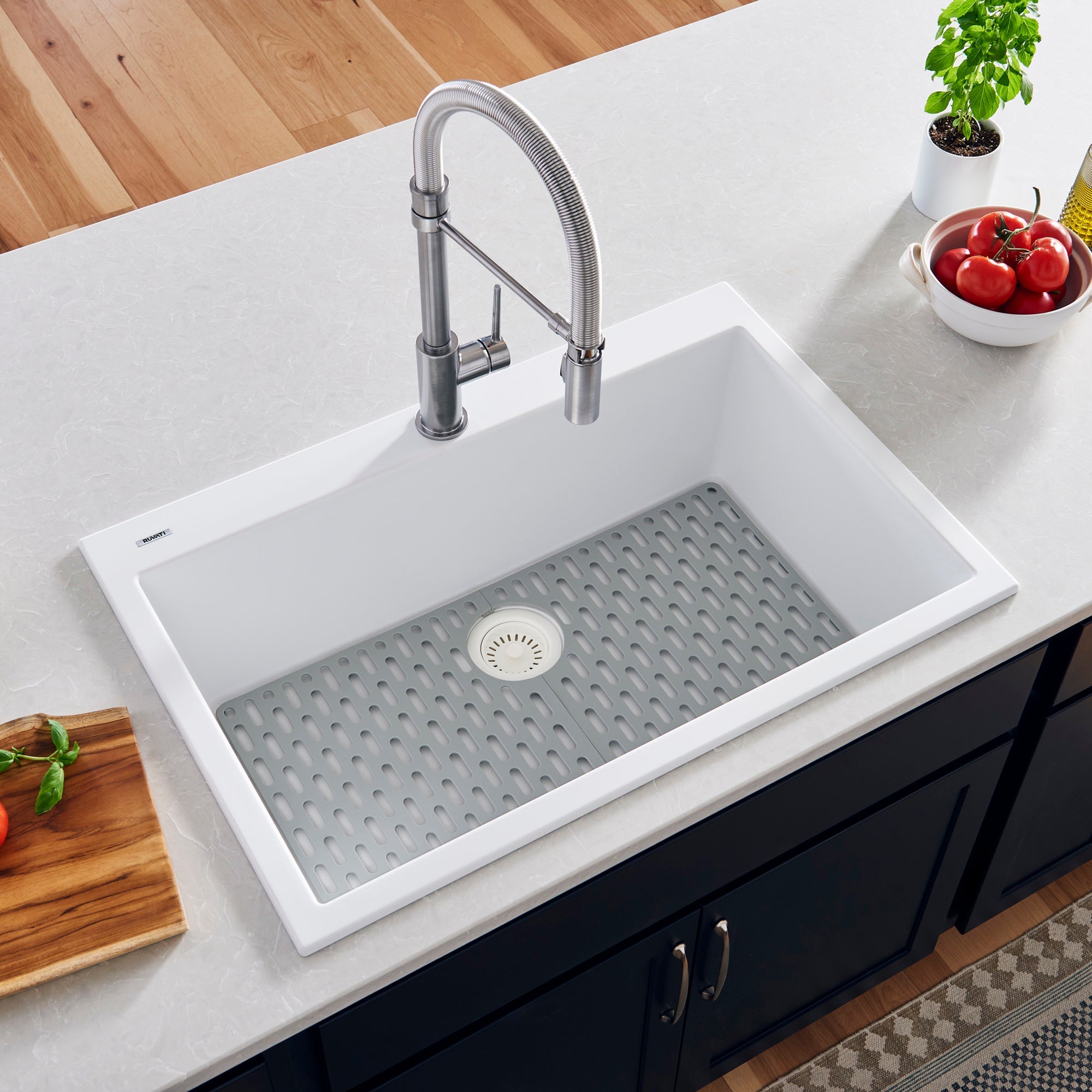 Ruvati 30 x 20" epiGranite Dual-Mount Granite Composite Single Bowl Kitchen Sink