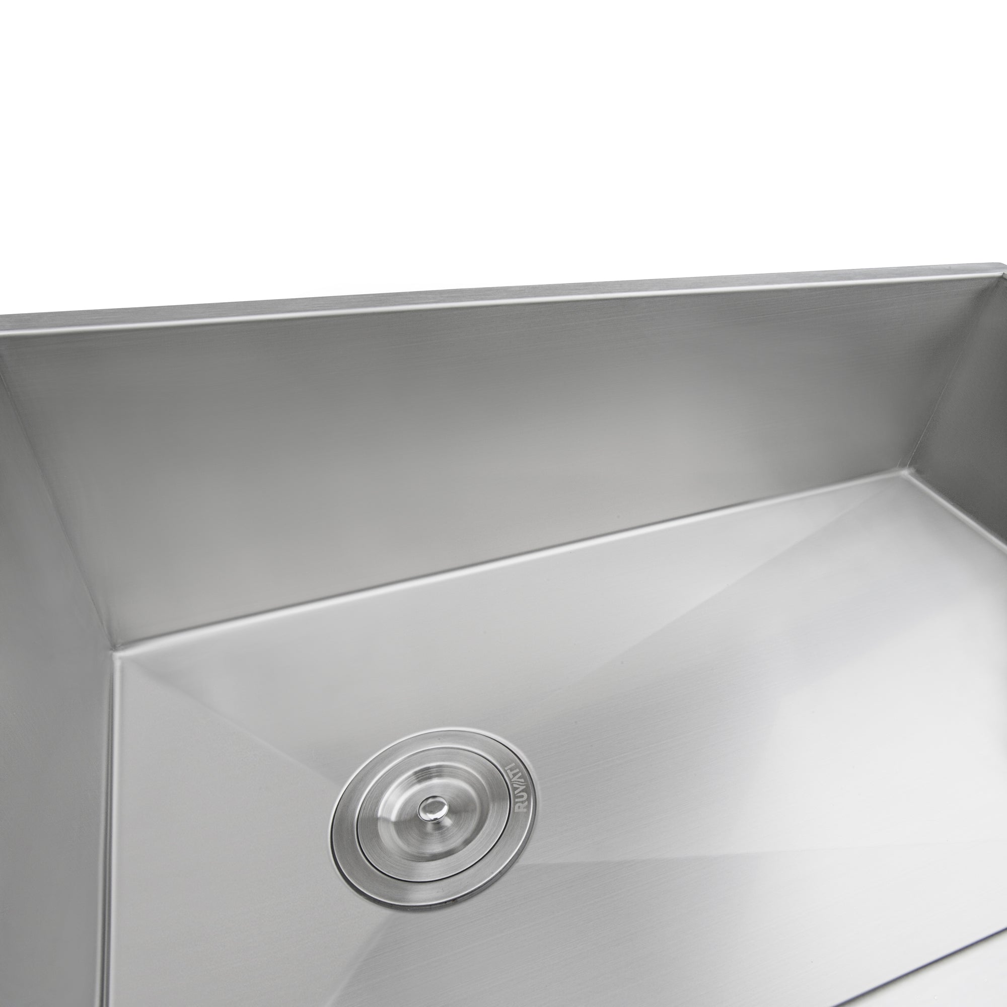 Ruvati 32" Slope Bottom Offset Drain Reversible Kitchen Sink Undermount 16 Gauge Stainless Steel
