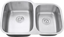 Ruvati 32" Undermount 16 Gauge Double Bowl Stainless Steel Kitchen Sink