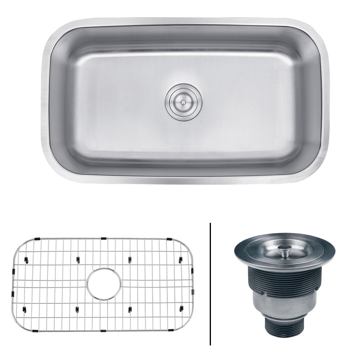 Ruvati 32" Undermount 16 Gauge Stainless Steel Single Bowl Kitchen Sink