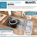 Ruvati 32" Undermount 16 Gauge Tight Radius Stainless Steel Single Bowl Kitchen Sink