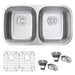Ruvati 32" Undermount 50/50 Double Bowl 16 Gauge Stainless Steel Kitchen Sink