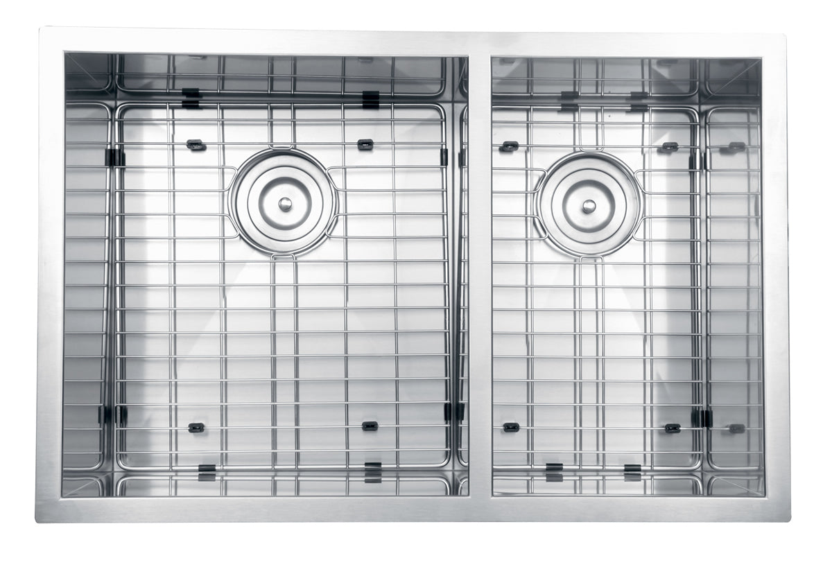 Ruvati 32" Undermount 60/40 Double Bowl Zero Radius 16 Gauge Stainless Steel Kitchen Sink