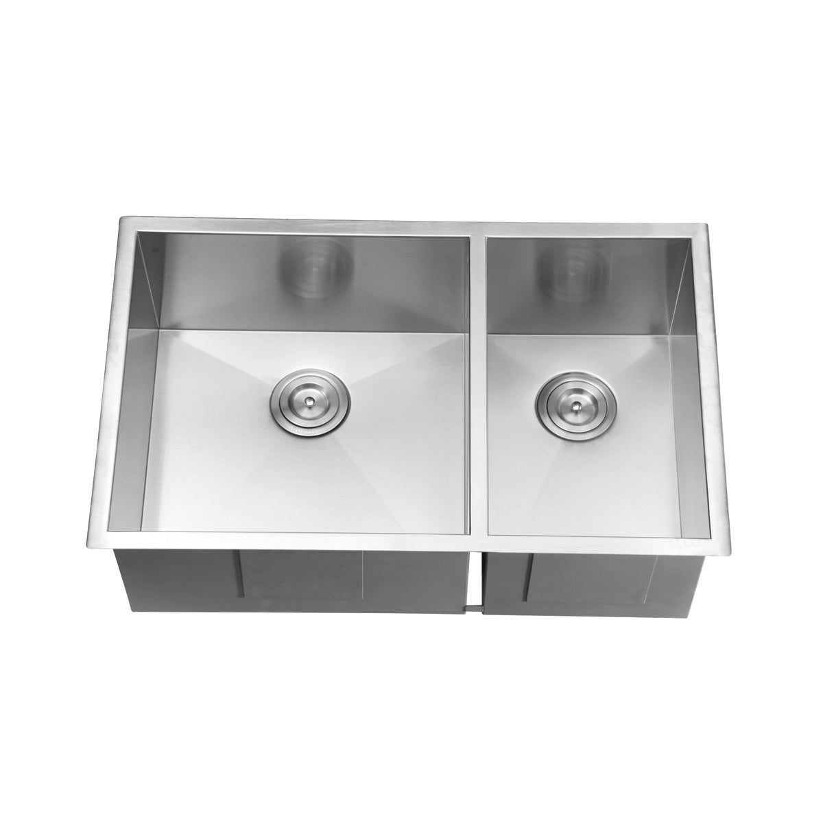 Ruvati 32" Undermount 60/40 Double Bowl Zero Radius 16 Gauge Stainless Steel Kitchen Sink