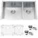 Ruvati 32" Undermount 60/40 Double Bowl Zero Radius 16 Gauge Stainless Steel Kitchen Sink