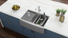 Ruvati 33" Apron-front Workstation Low-Divide Double Bowl 60/40 Farmhouse 16 Gauge Stainless Steel Kitchen Sink