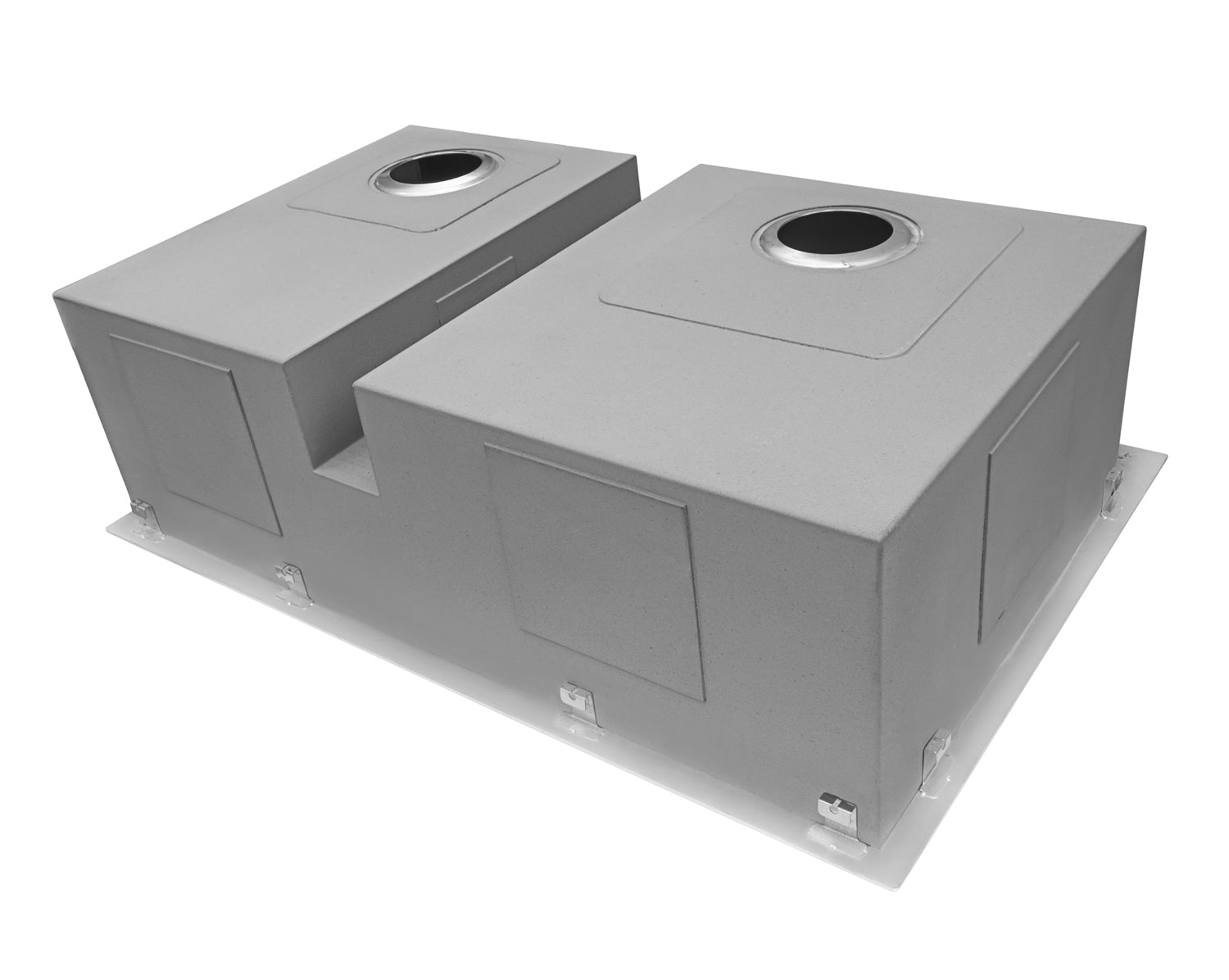 Ruvati 33" Drop-in Low Platform-Divide Zero Radius 60/40 Double Bowl 16 Gauge Topmount Kitchen Sink