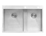 Ruvati 33" Drop-in Low Platform-Divide Zero Radius 60/40 Double Bowl 16 Gauge Topmount Kitchen Sink