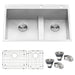 Ruvati 33" Drop-in Low Platform-Divide Zero Radius 60/40 Double Bowl 16 Gauge Topmount Kitchen Sink