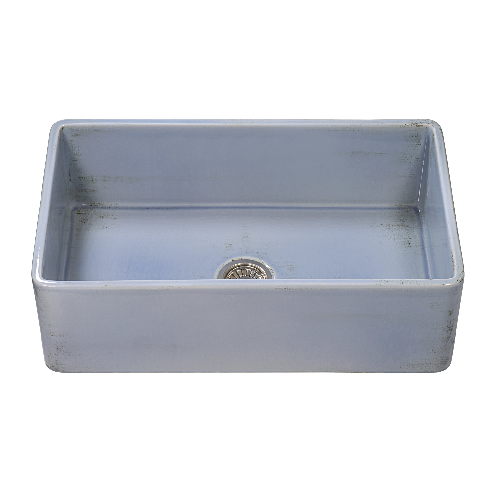 Ruvati 33" Fireclay Distressed Finish Farmhouse Apron-Front Kitchen Sink Reversible - Coastal Blue