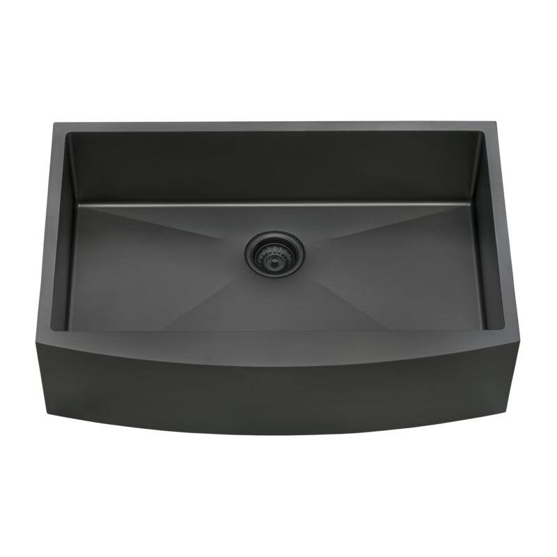 Ruvati 33" Gunmetal Apron Front Stainless Steel Kitchen Sink