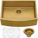 Ruvati 33" Matte Gold Apron Front Stainless Steel Kitchen Sink