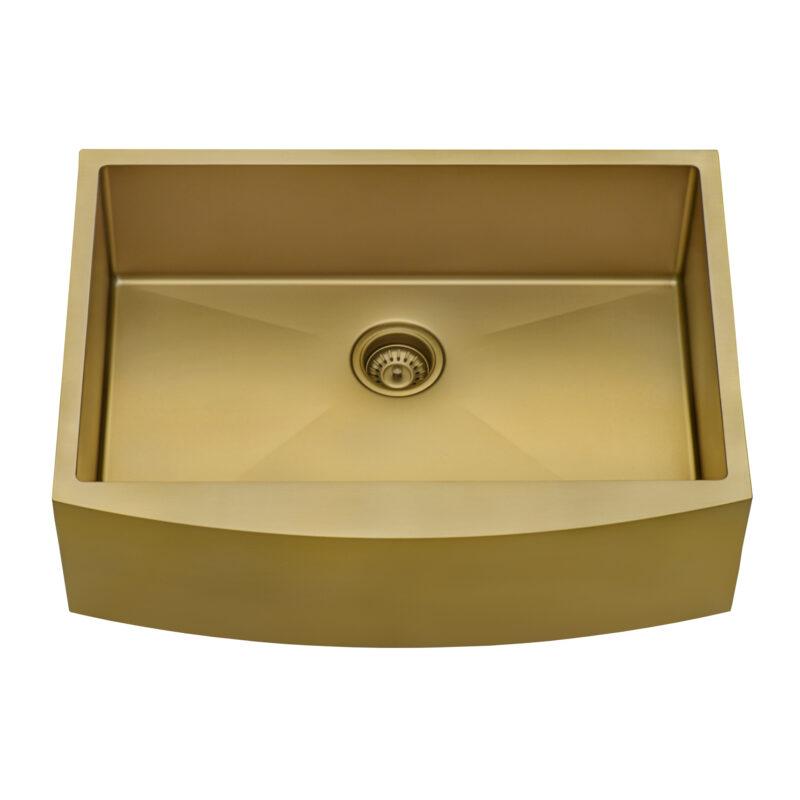 Ruvati 33" Matte Gold Apron Front Stainless Steel Kitchen Sink