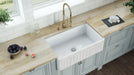 Ruvati 33" Reversible Distressed White Fireclay Farmhouse Apron Front Kitchen Sink