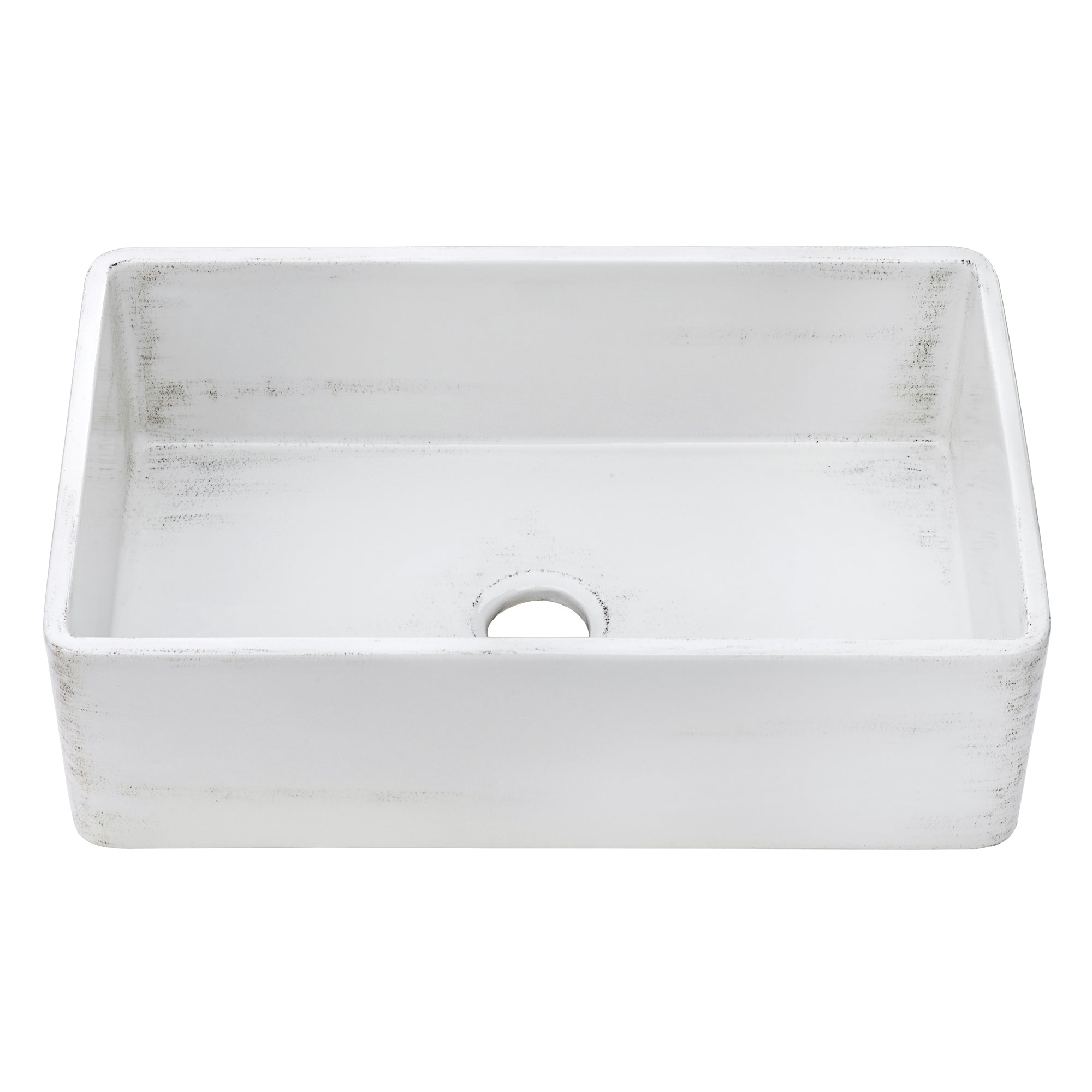 Ruvati 33" Reversible Distressed White Fireclay Farmhouse Apron Front Kitchen Sink