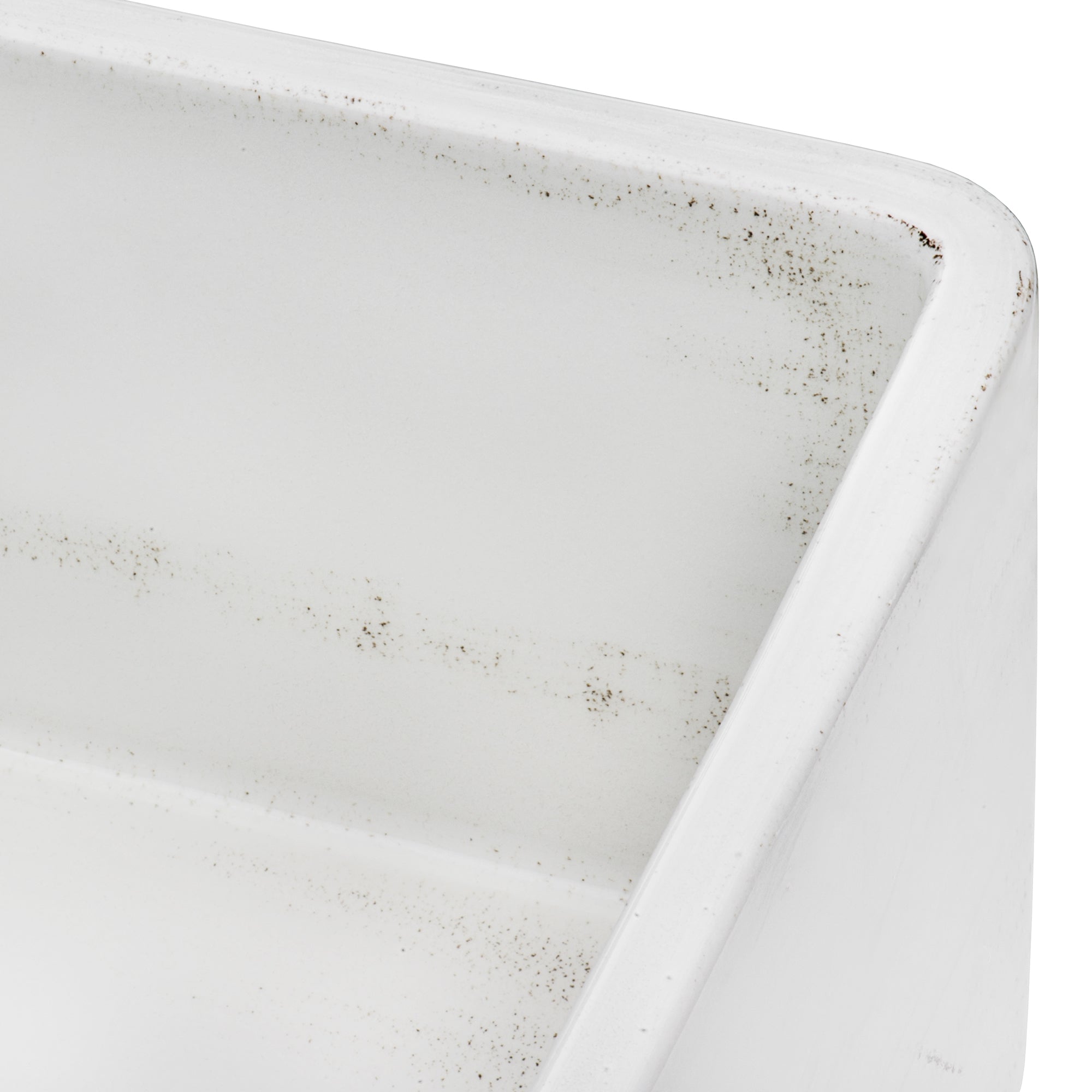 Ruvati 33" Reversible Distressed White Fireclay Farmhouse Apron Front Kitchen Sink