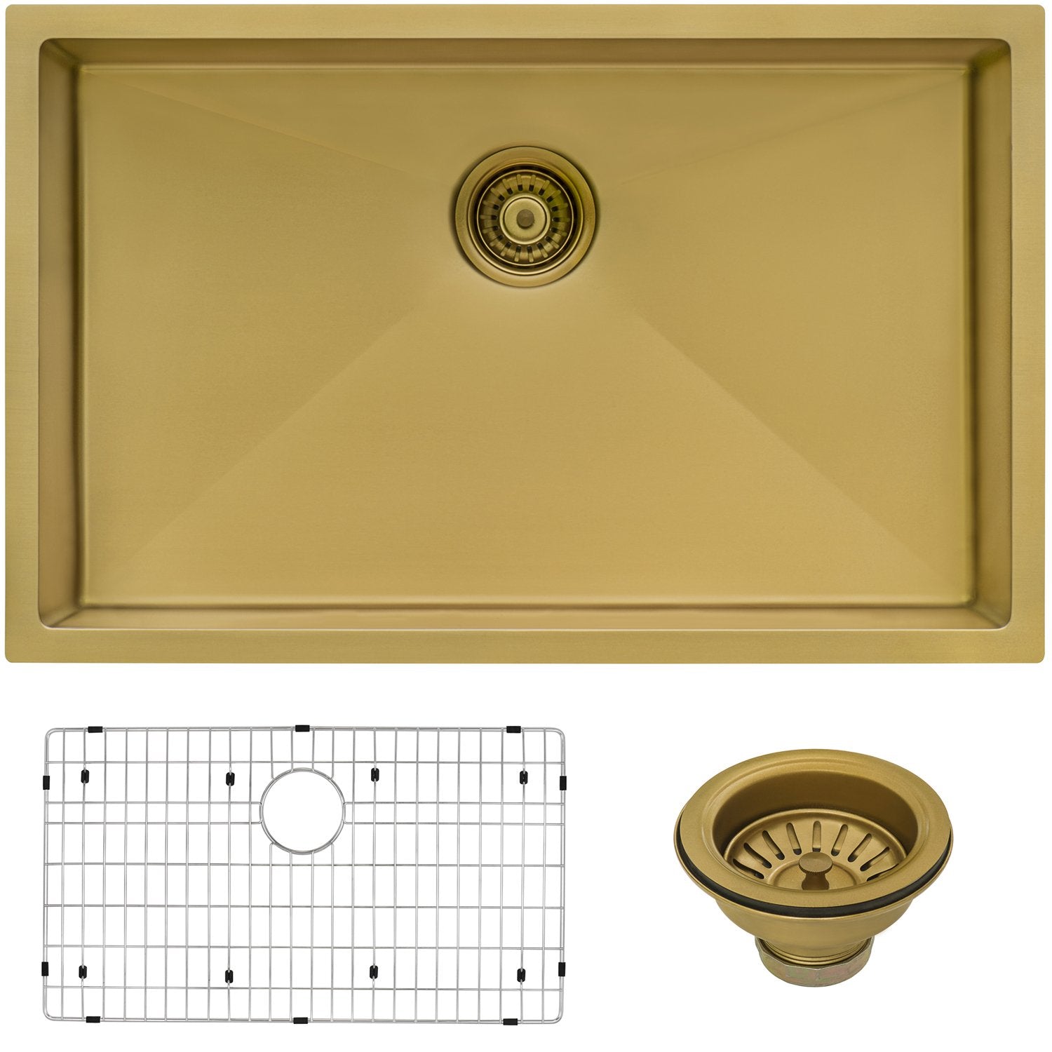 Ruvati 33" Undermount Matte Gold 16 Gauge Stainless Steel Kitchen Sink