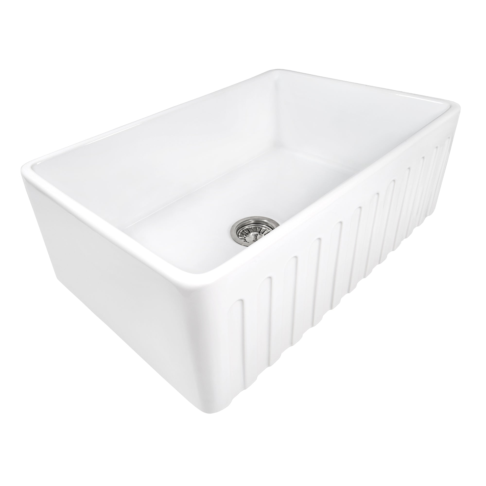 Ruvati 33 x 20" Fireclay Reversible Farmhouse Apron-Front Kitchen Sink Single Bowl