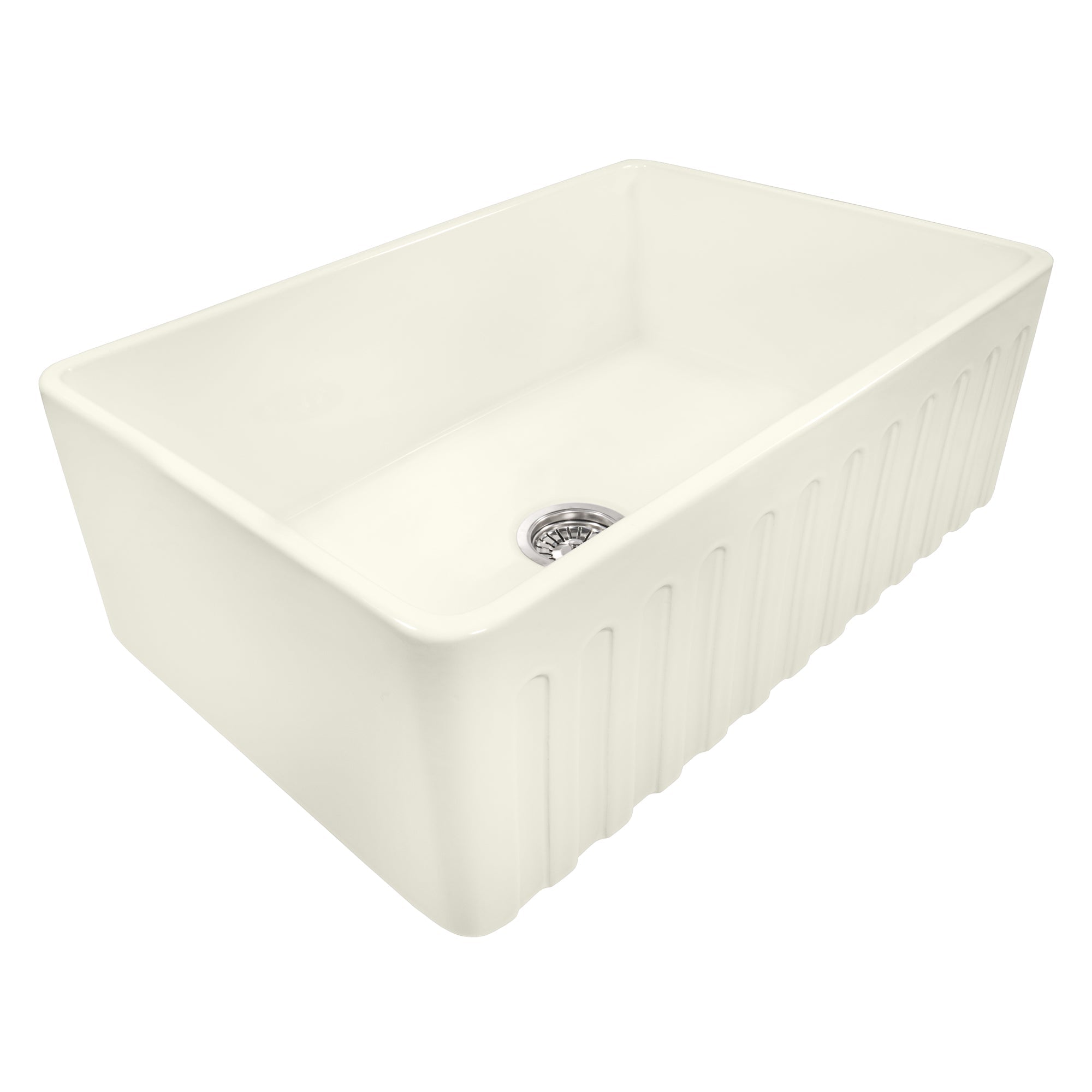 Ruvati 33 x 20" Fireclay Reversible Farmhouse Apron-Front Kitchen Sink Single Bowl