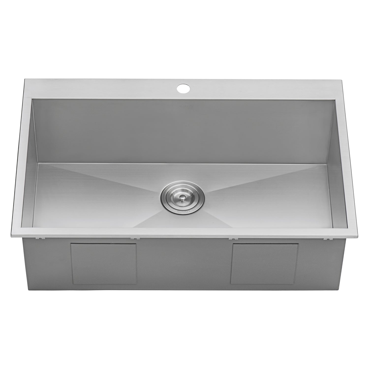 Ruvati 33" x 21" Drop-in Topmount 16 Gauge Zero Radius Stainless Steel Single Bowl Kitchen Sink