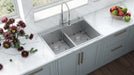 Ruvati 33 x 22" Drop-in 50/50 Double Bowl Tight Radius 16 Gauge Topmount Stainless Steel Kitchen Sink