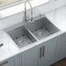 Ruvati 33 x 22" Drop-in 50/50 Double Bowl Tight Radius 16 Gauge Topmount Stainless Steel Kitchen Sink