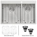 Ruvati 33 x 22" Drop-in 60/40 Double Bowl 16 Gauge Zero Radius Topmount Stainless Steel Kitchen Sink