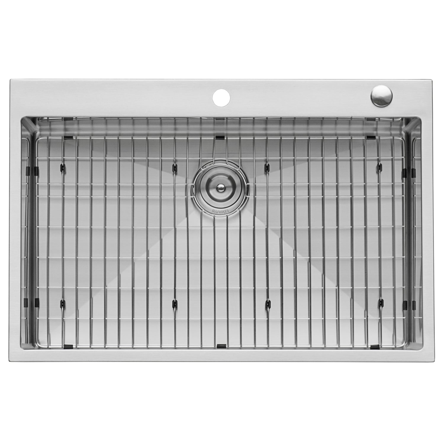 Ruvati 33 x 22" Drop-in Tight Radius 16 Gauge Stainless Steel Topmount Single Bowl Kitchen Sink