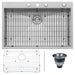 Ruvati 33" x 22" Topmount 16 Gauge Zero Radius Stainless Steel Single Bowl Kitchen Sink in 4 holes  RVH8001