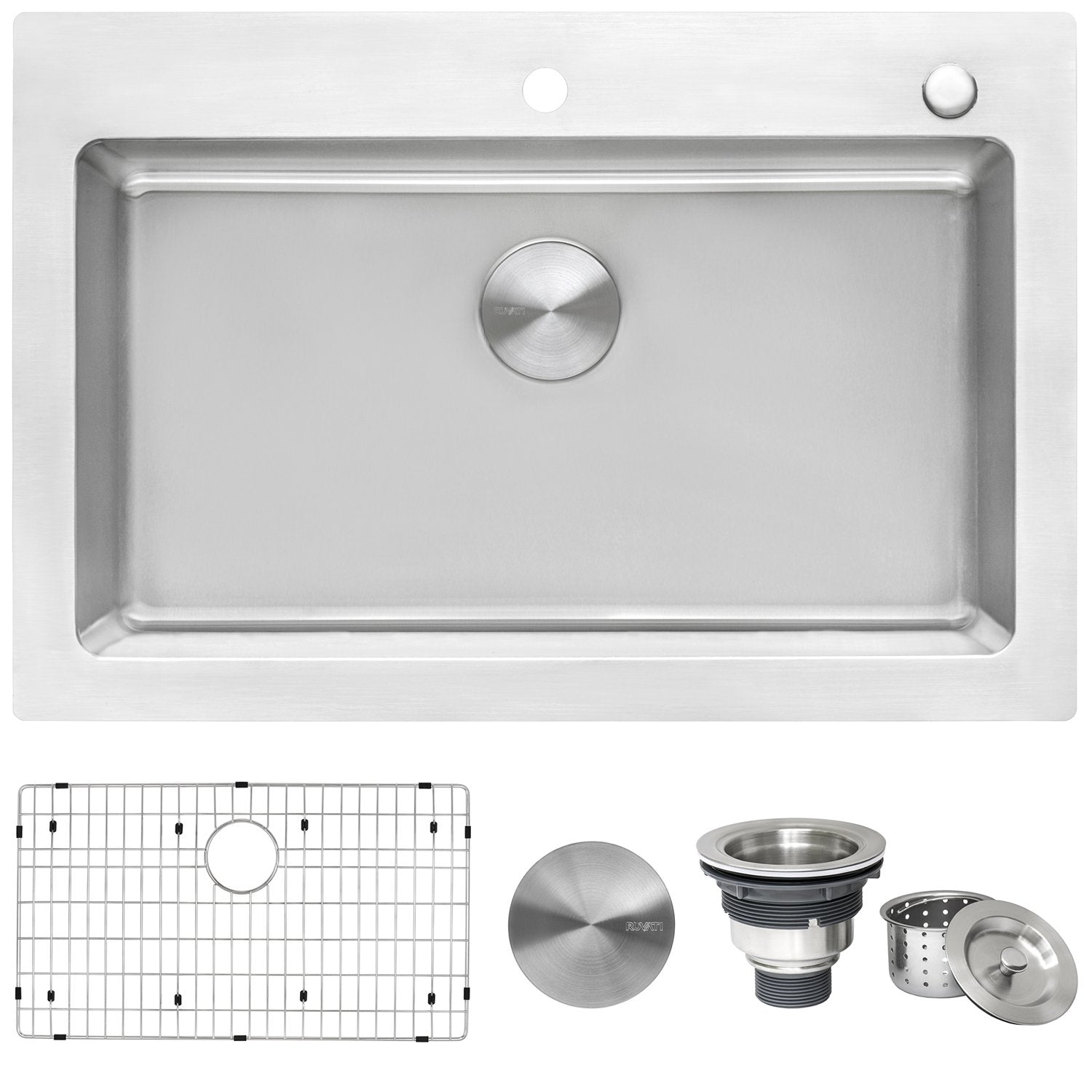 Ruvati 33" x 22" Topmount 16 Gauge Stainless Steel Kitchen Sink RVM5001