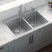 Ruvati 33" x 22" Topmount 50/50 Double Bowl 16 Gauge Stainless Steel Kitchen Sink