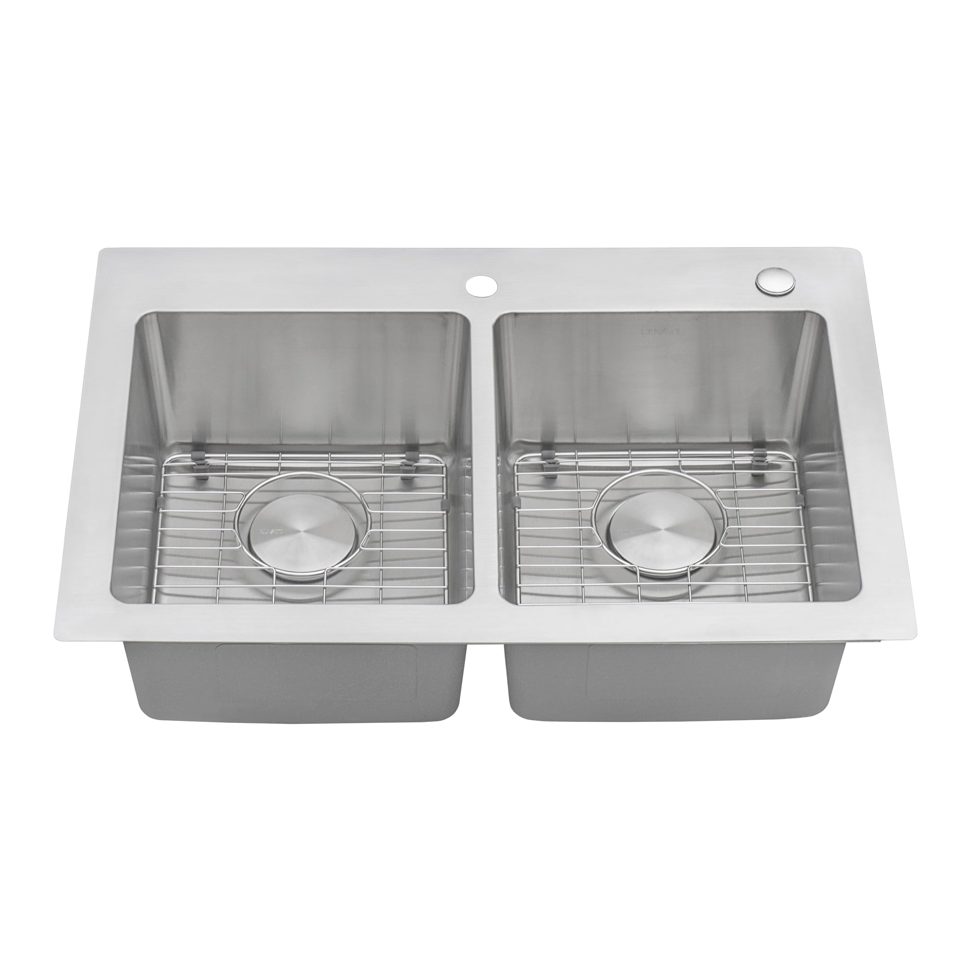 Ruvati 33" x 22" Topmount 50/50 Double Bowl 16 Gauge Stainless Steel Kitchen Sink