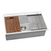 Ruvati 33 x 22" Workstation Ledge Drop-in Tight Radius 16 Gauge Stainless Steel Single Bowl Kitchen Sink