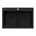 Ruvati 33 x 22" epiGranite Drop-in Topmount Granite Composite Double Bowl Low Divide Kitchen Sink