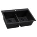 Ruvati 33 x 22" epiGranite Drop-in Topmount Granite Composite Double Bowl Low Divide Kitchen Sink