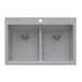 Ruvati 33 x 22" epiGranite Drop-in Topmount Granite Composite Double Bowl Low Divide Kitchen Sink