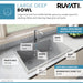 Ruvati 33 x 22" epiGranite Drop-in Topmount Granite Composite Double Bowl Low Divide Kitchen Sink