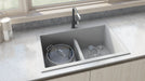 Ruvati 33 x 22" epiGranite Drop-in Topmount Granite Composite Double Bowl Low Divide Kitchen Sink