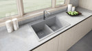 Ruvati 33 x 22" epiGranite Drop-in Topmount Granite Composite Double Bowl Low Divide Kitchen Sink