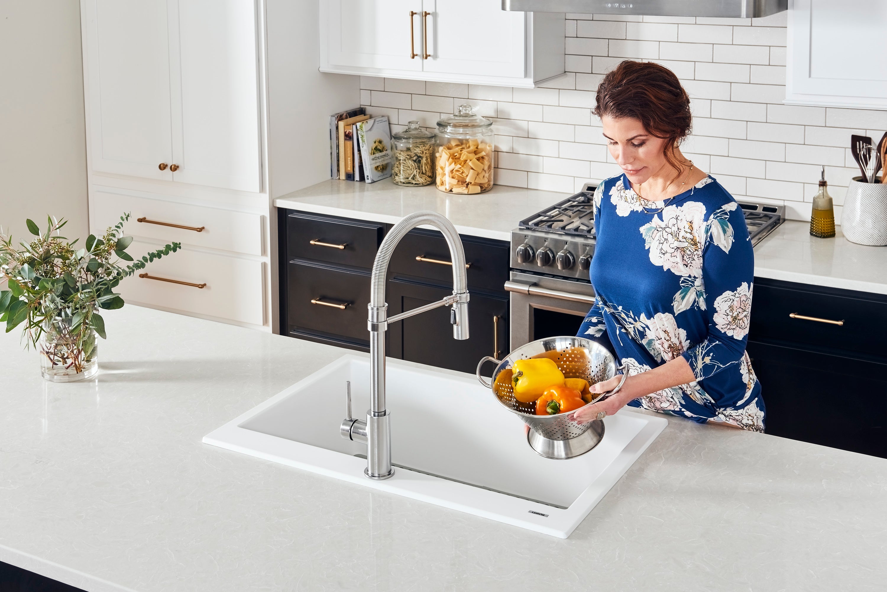 Ruvati 33 x 22" epiGranite Drop-in Topmount Granite Composite Double Bowl Low Divide Kitchen Sink