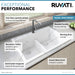 Ruvati 33 x 22" epiGranite Drop-in Topmount Granite Composite Double Bowl Low Divide Kitchen Sink
