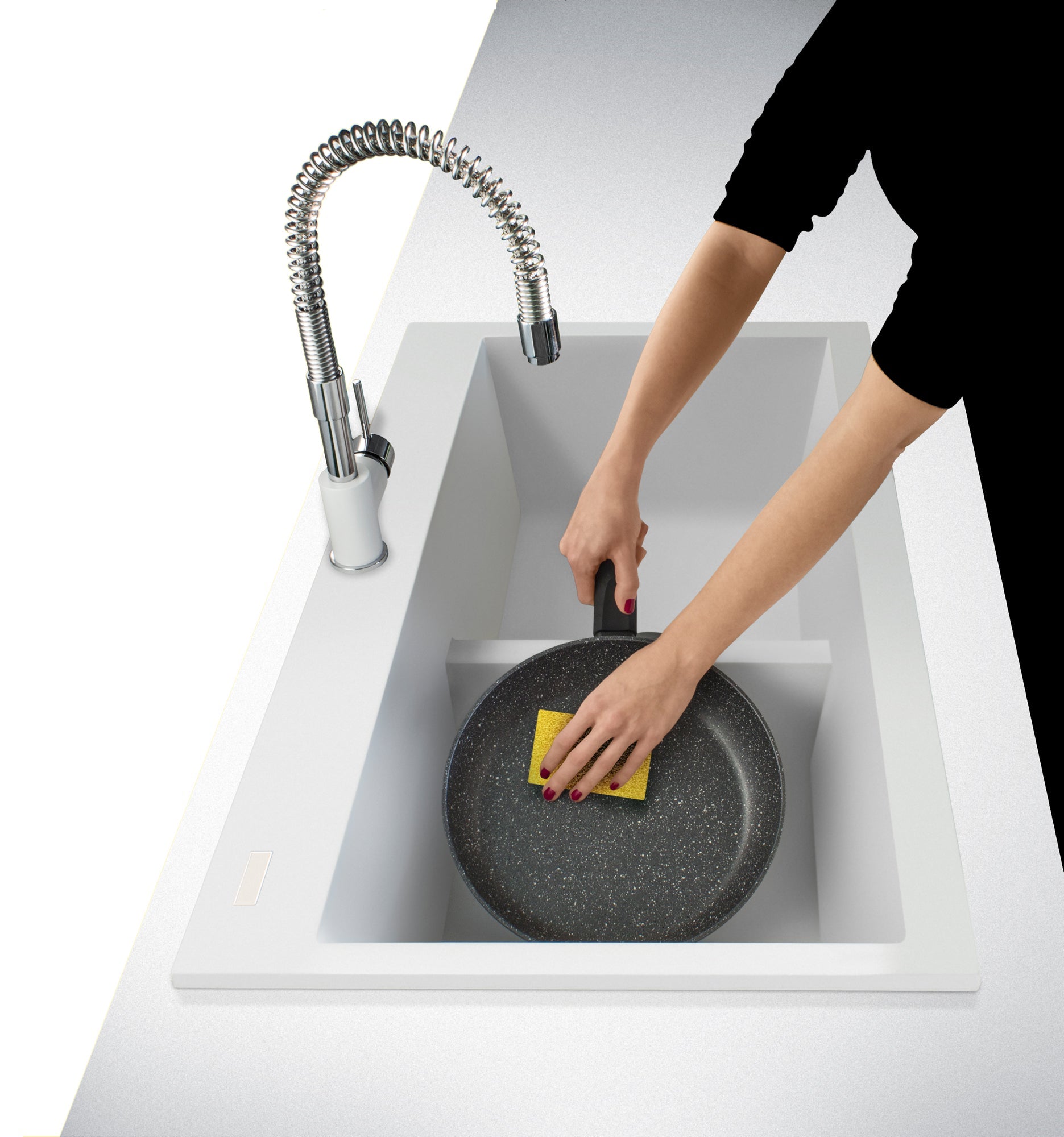 Ruvati 33 x 22" epiGranite Drop-in Topmount Granite Composite Double Bowl Low Divide Kitchen Sink