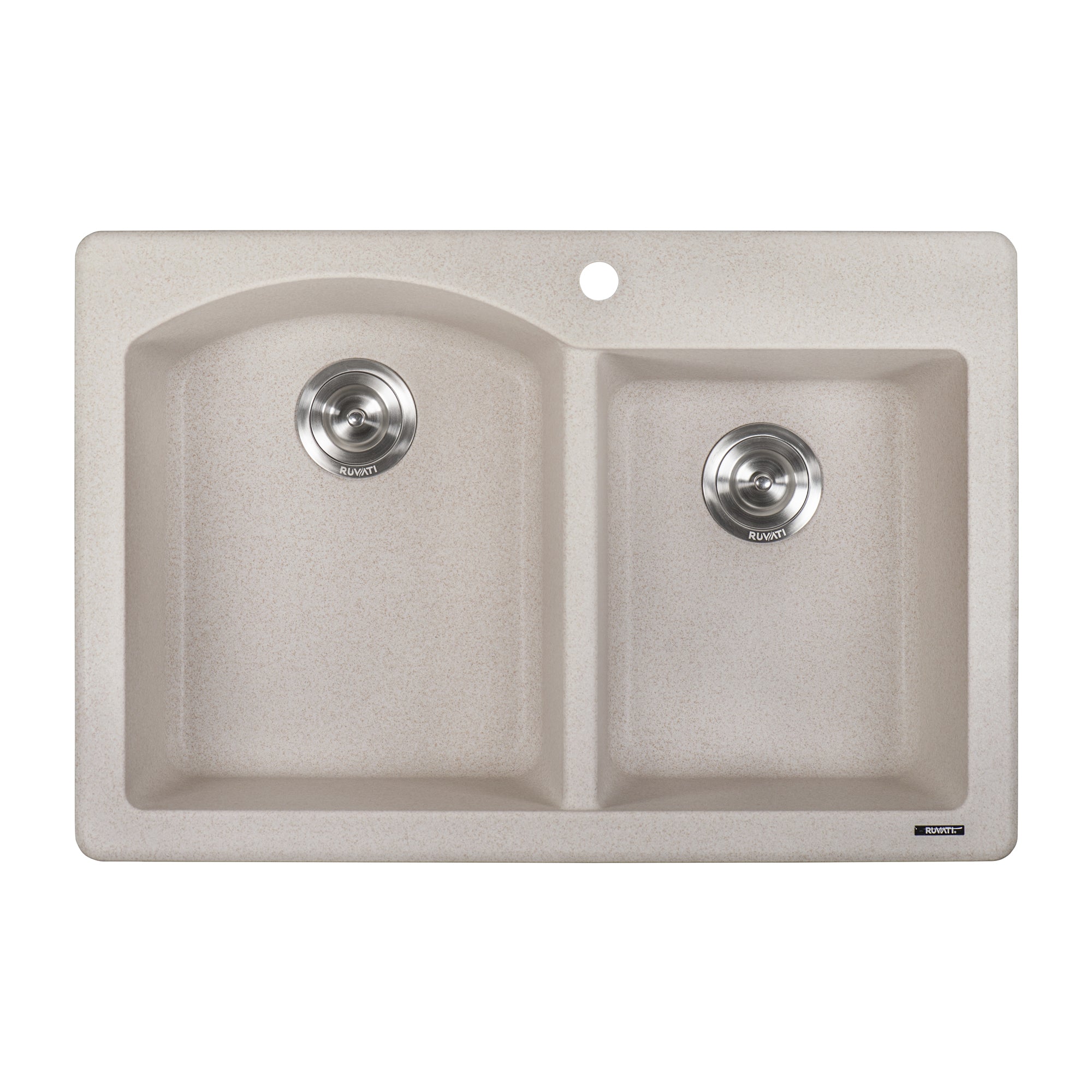 Ruvati 33 x 22" epiGranite Dual-Mount Double Bowl Granite Composite Kitchen Sink