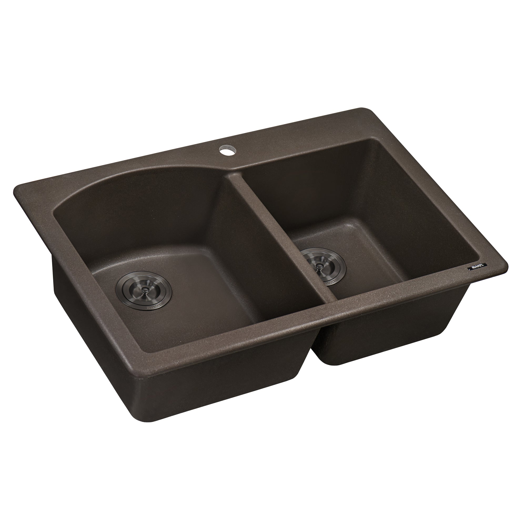Ruvati 33 x 22" epiGranite Dual-Mount Double Bowl Granite Composite Kitchen Sink