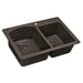Ruvati 33 x 22" epiGranite Dual-Mount Double Bowl Granite Composite Kitchen Sink