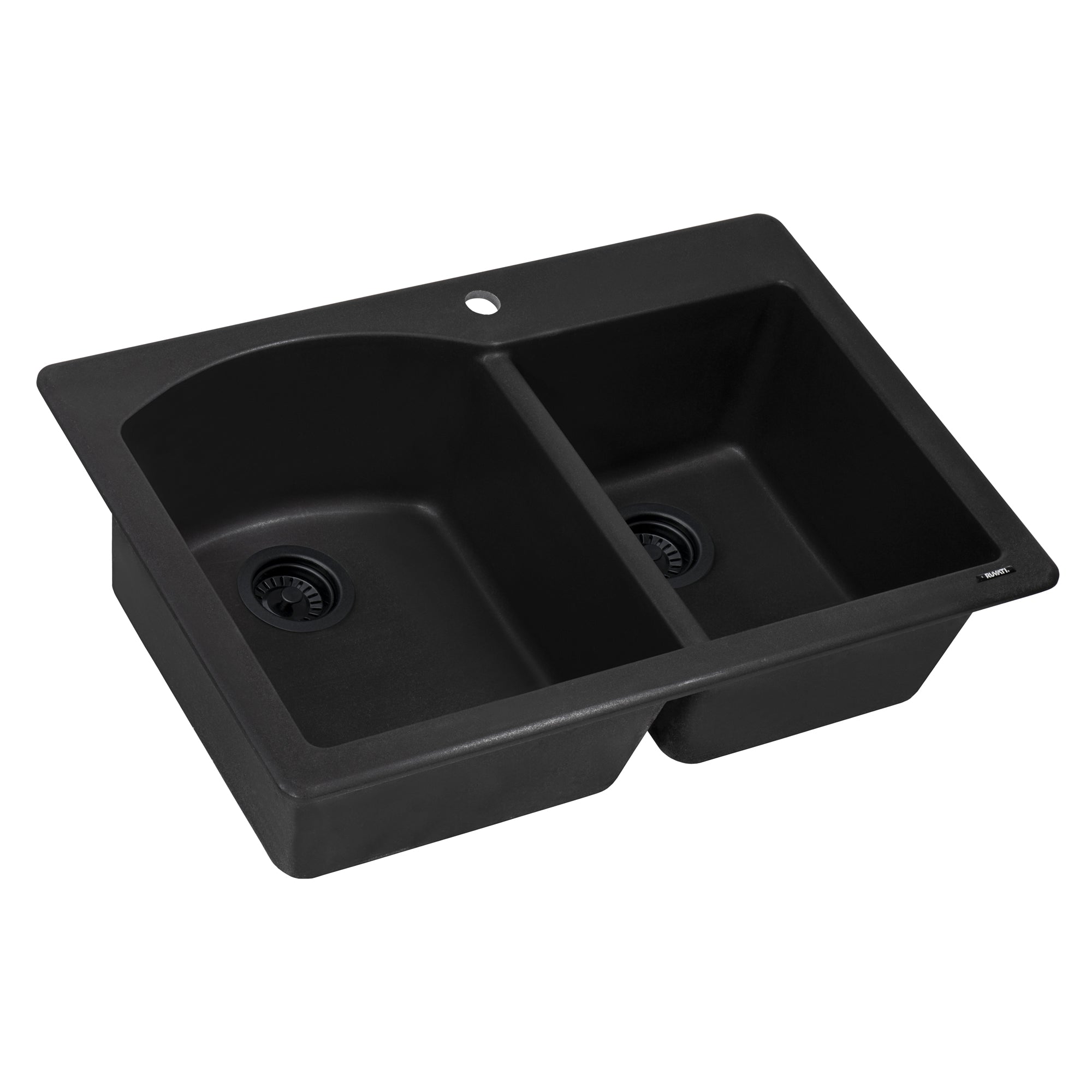 Ruvati 33 x 22" epiGranite Dual-Mount Double Bowl Granite Composite Kitchen Sink