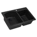 Ruvati 33 x 22" epiGranite Dual-Mount Double Bowl Granite Composite Kitchen Sink