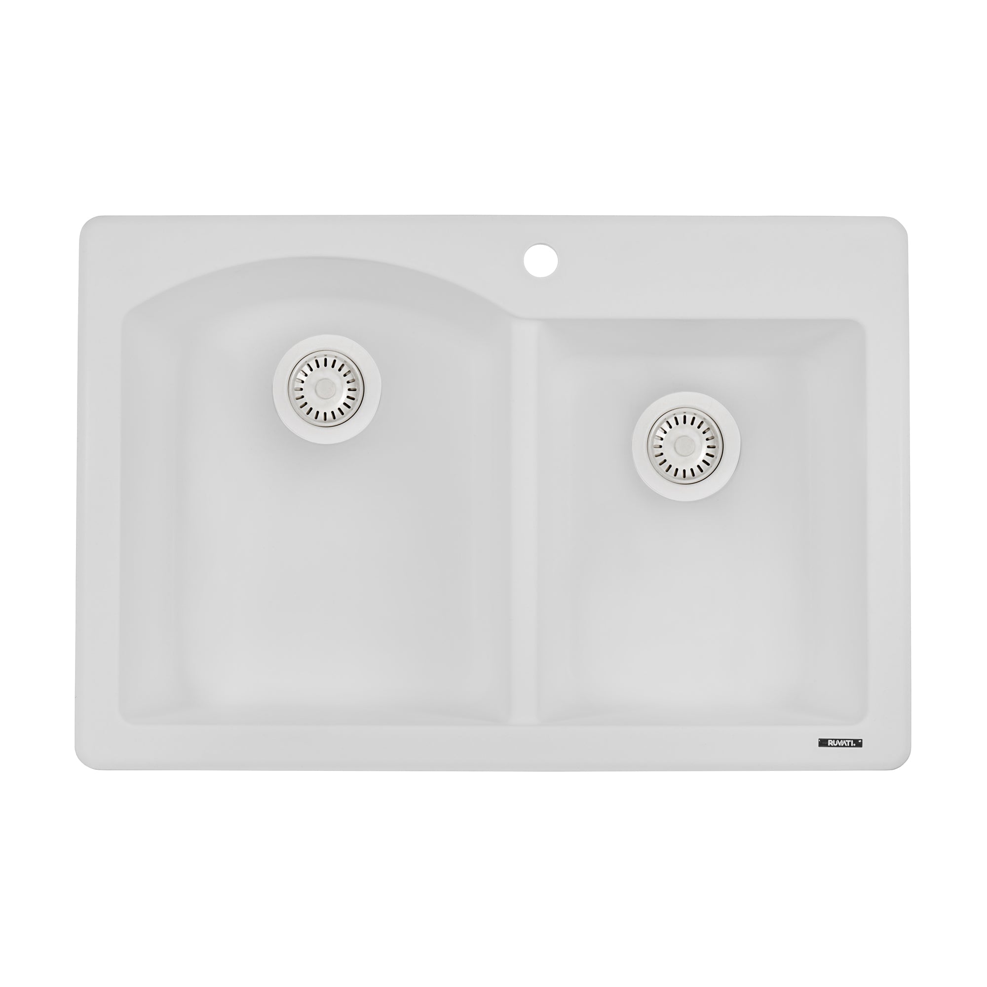 Ruvati 33 x 22" epiGranite Dual-Mount Double Bowl Granite Composite Kitchen Sink