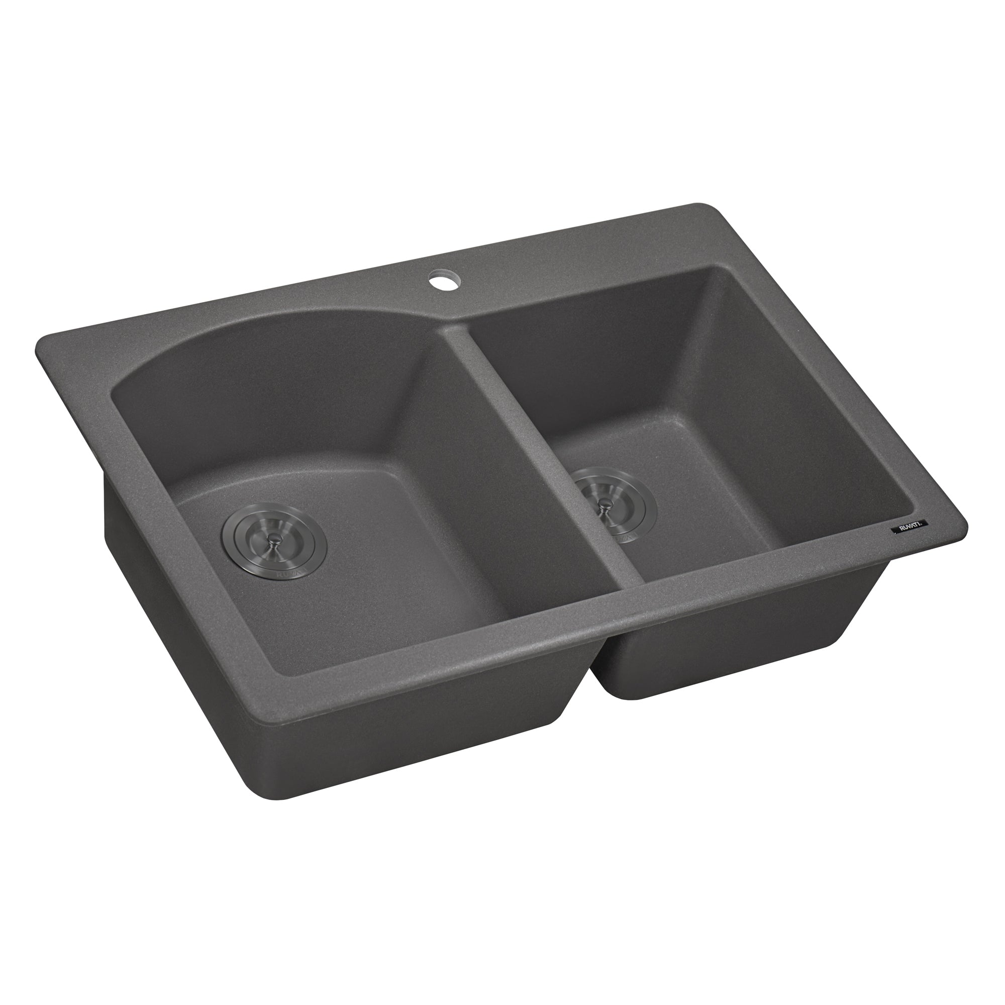 Ruvati 33 x 22" epiGranite Dual-Mount Double Bowl Granite Composite Kitchen Sink