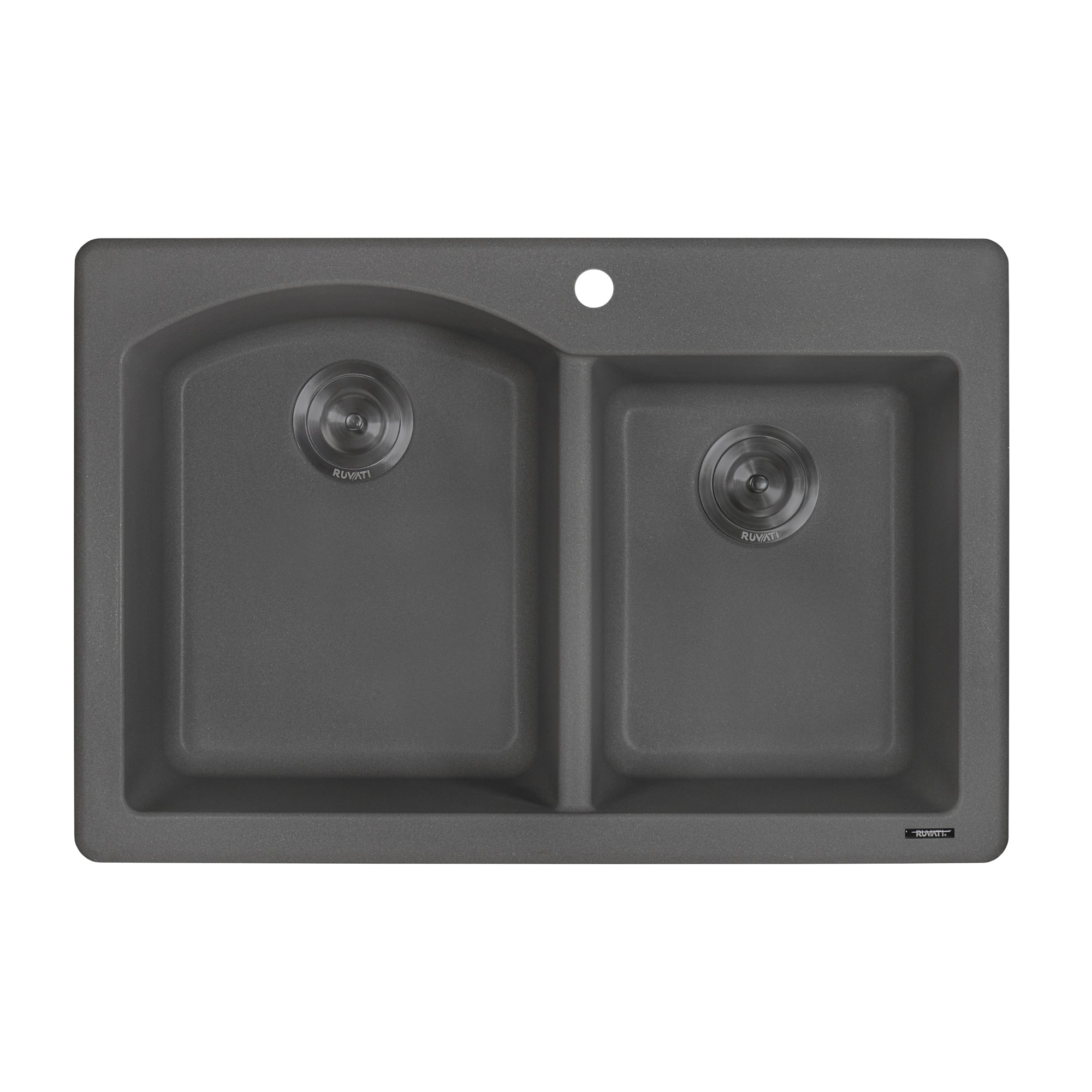 Ruvati 33 x 22" epiGranite Dual-Mount Double Bowl Granite Composite Kitchen Sink
